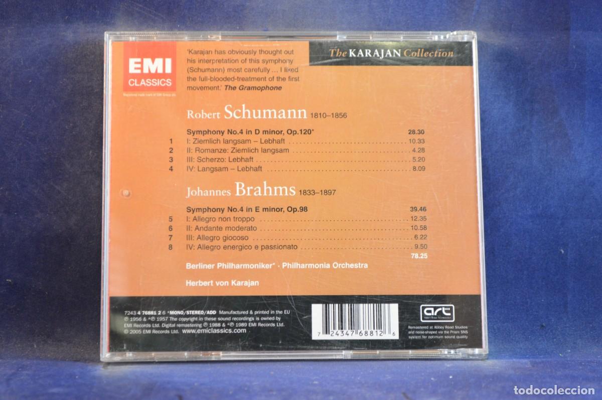 CDs de m&uacute;sica: BRAHMS - SCHUMANN SYMPHONY N.4 KARAJAN - CD - Foto 2