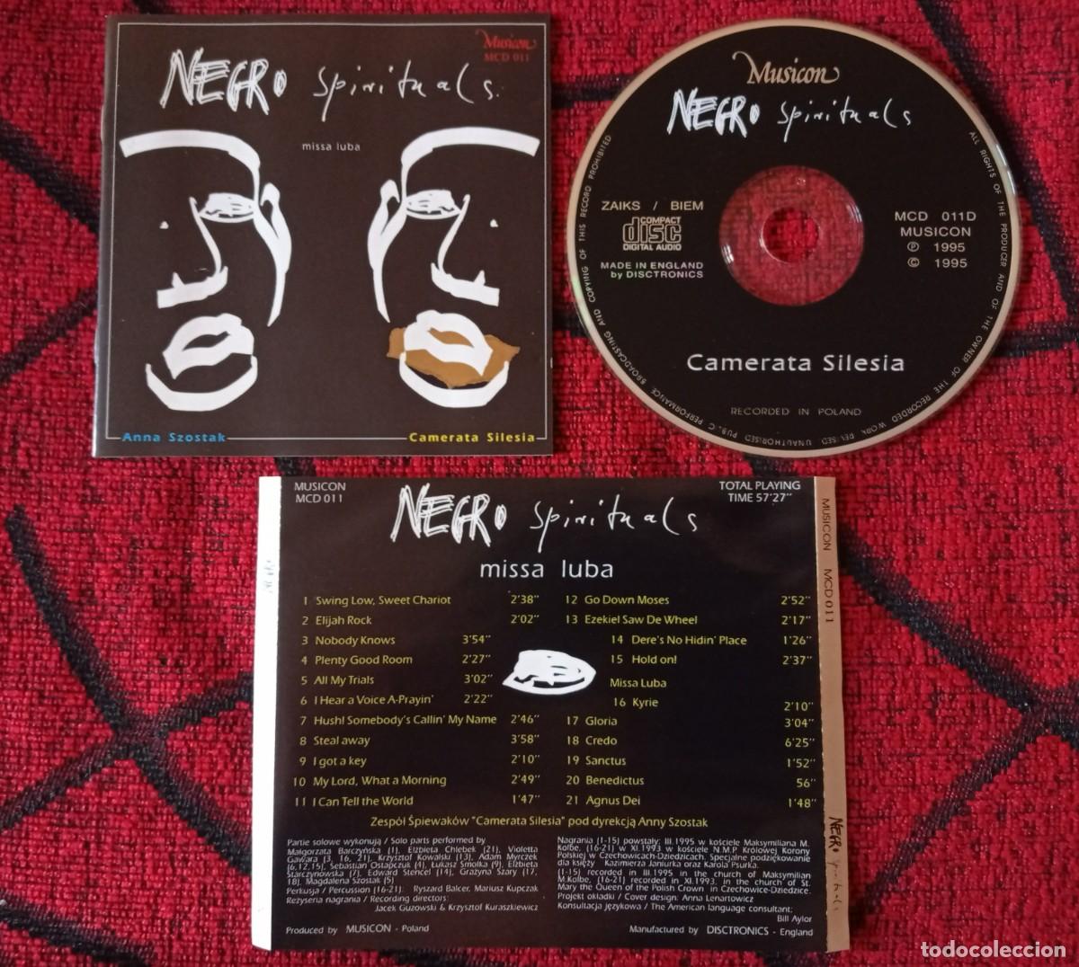 CDs de m&uacute;sica: CAMERATA SILESIA / ANNA SZOSTAK ** Negro Spirituals: Missa Luba ** 1995 UK CD