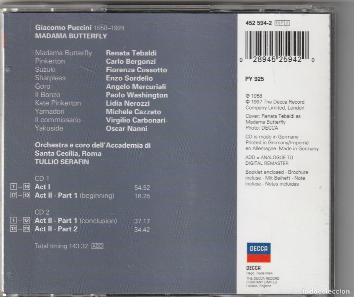 CDs de m&uacute;sica: PUCCINI - MADAME BUTTERFLY (2 x CD DECCA 1997) - Foto 2