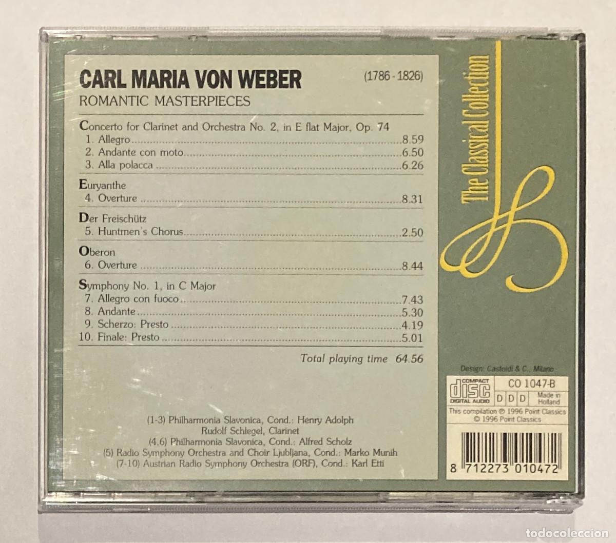CDs de m&uacute;sica: Weber. Romantic Masterpieces (0376CD) - Foto 2
