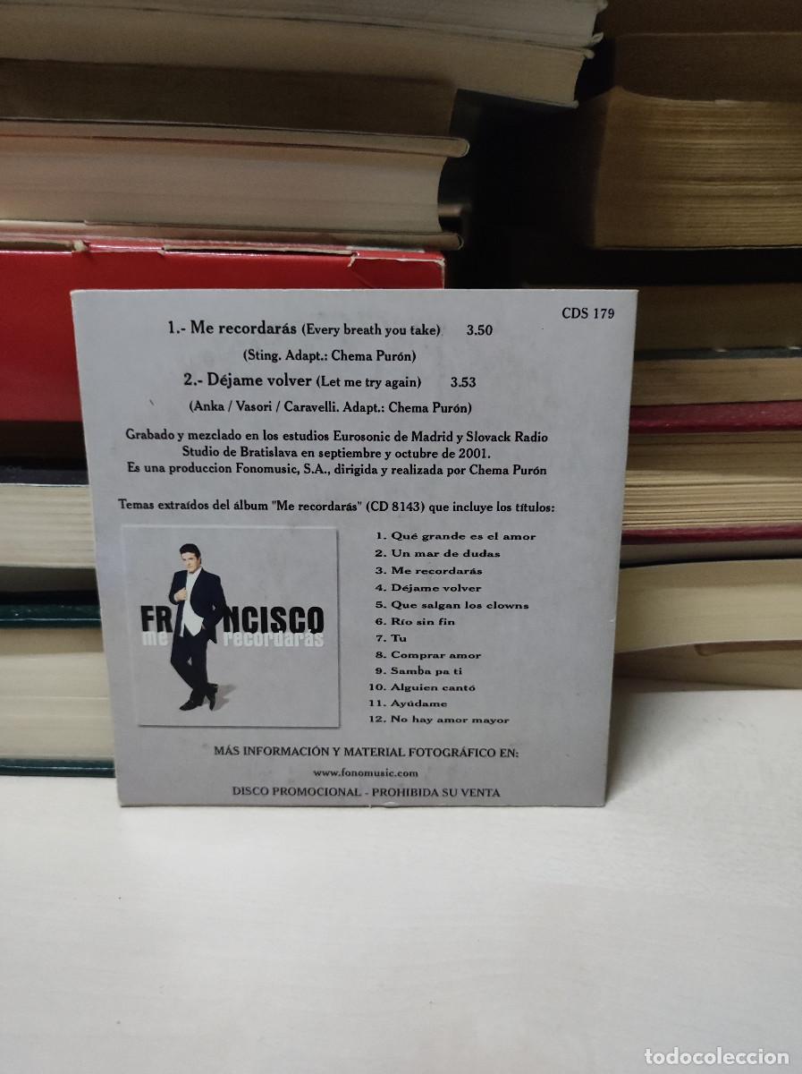 CDs de m&uacute;sica: Francisco &ndash; Me Recordar&aacute;s - Foto 2