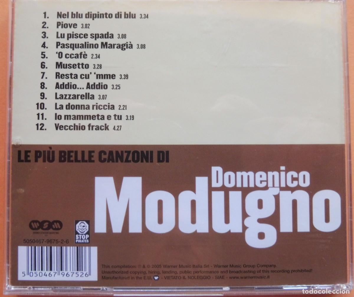 CDs de m&uacute;sica: CD - DOMENICO MODUGNO - LE PIU BELLE CANZONE - WARNER - Foto 2