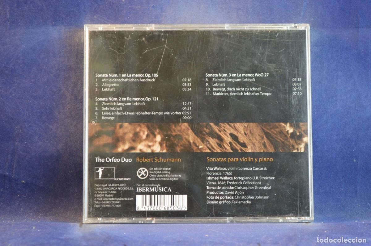 CDs de m&uacute;sica: THE ORFEO DUO - ROBERT SCHUMANN - SONATAS - CD - Foto 2
