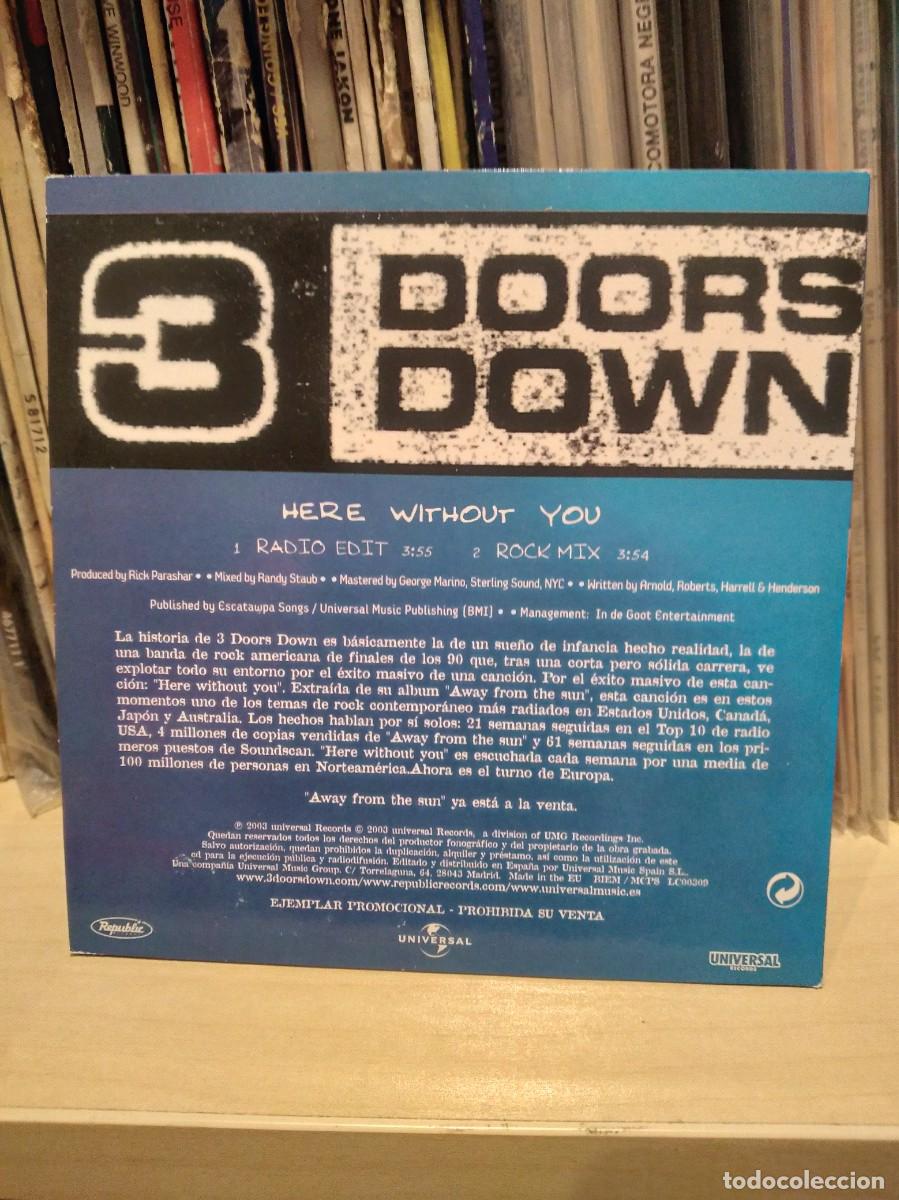 CDs de m&uacute;sica: 3 Doors Dwon-Here Without You-Cd Single Promo- - Foto 2