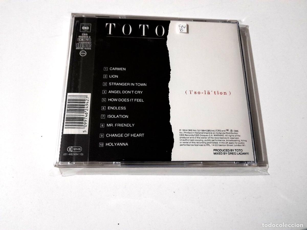 CDs de m&uacute;sica: TOTO &rdquo;ISOLATION&rdquo; CD 10 TRACKS COMO NUEVO - Foto 2