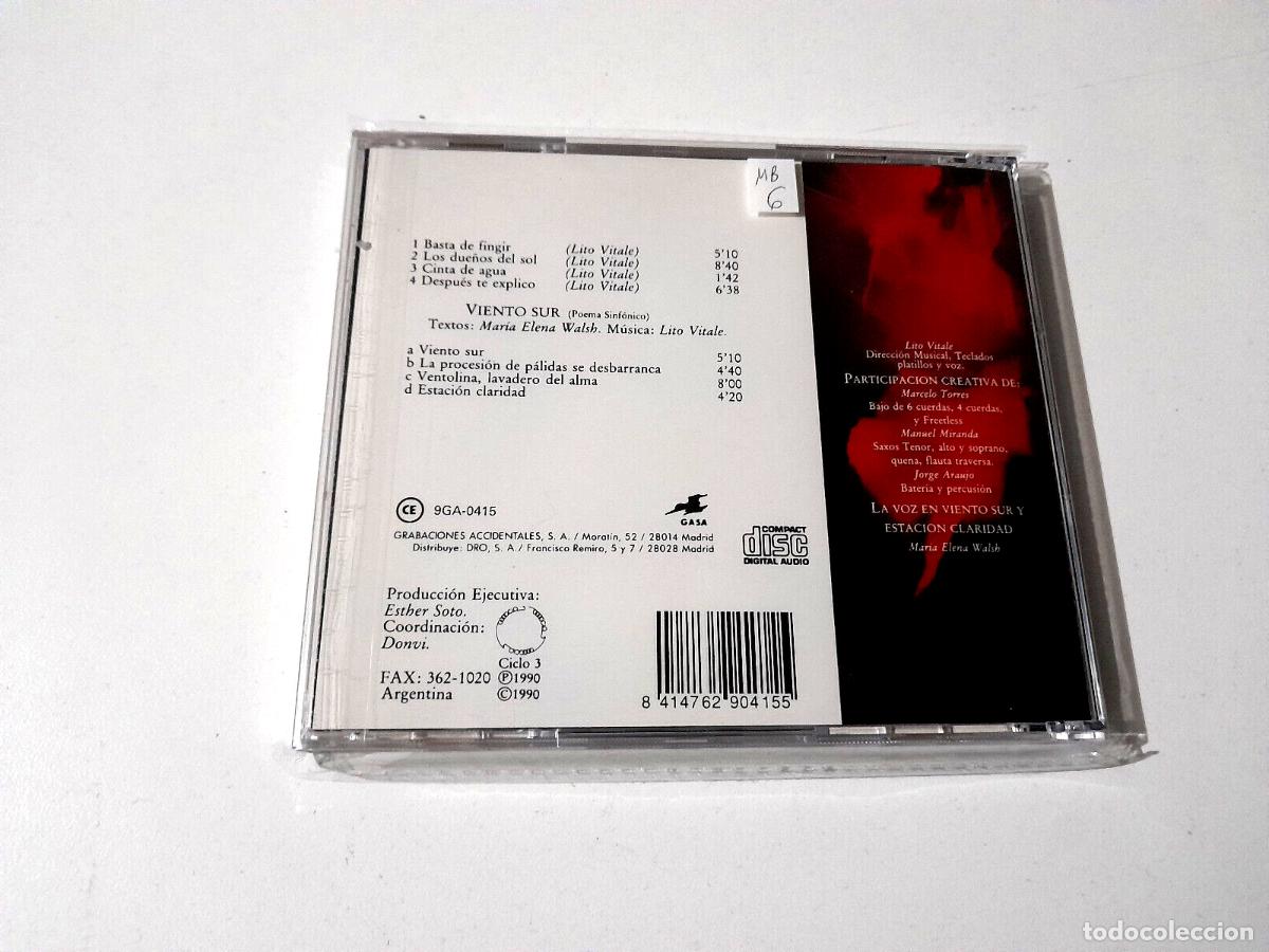 CDs de m&uacute;sica: LITO VITALE CUARTETO &rdquo;VIENTO SUR&rdquo; CD 8 TRACKS - Foto 2