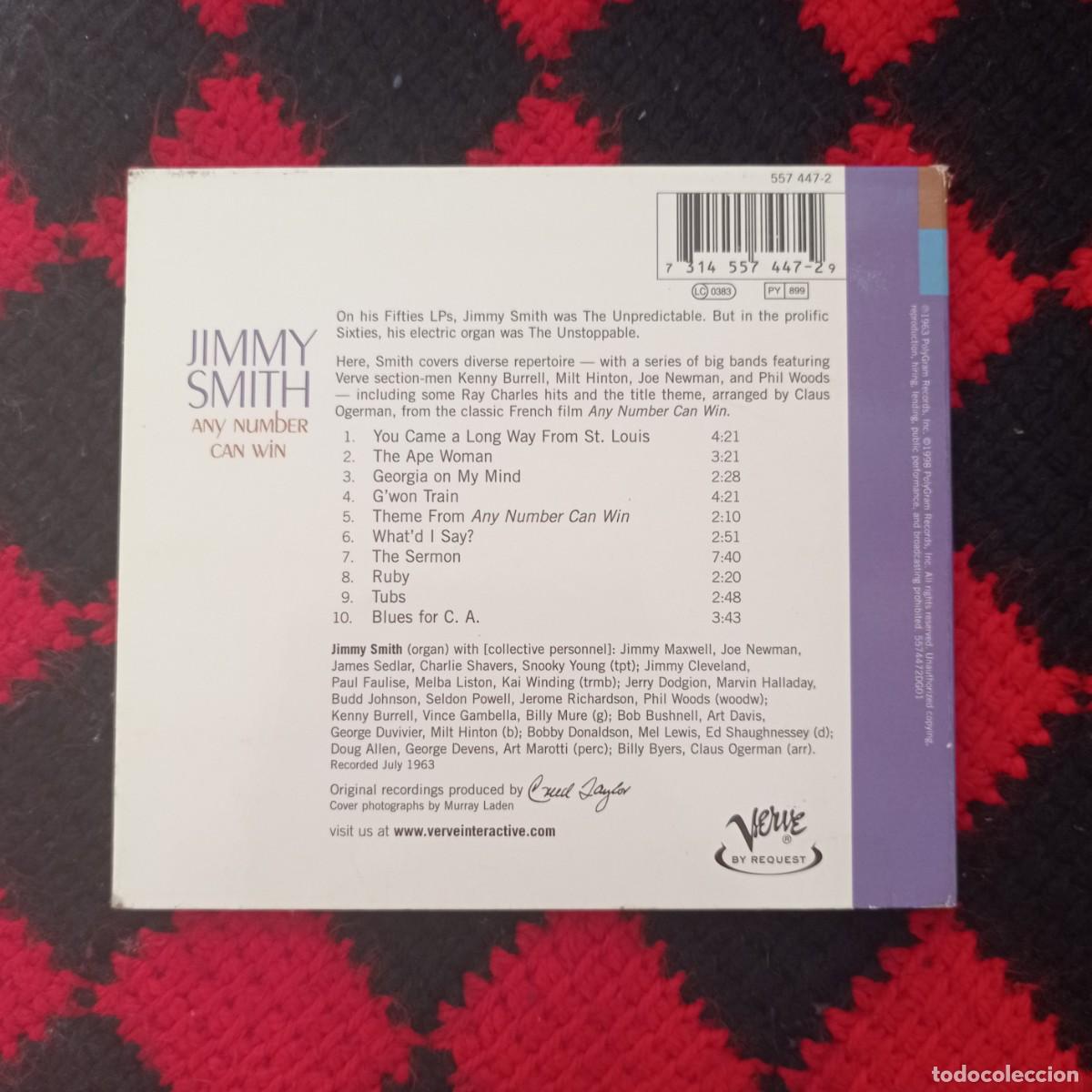 CDs de m&uacute;sica: JIMMY SMITH: ANY NUMBER CAN WIN (CD) - Foto 2