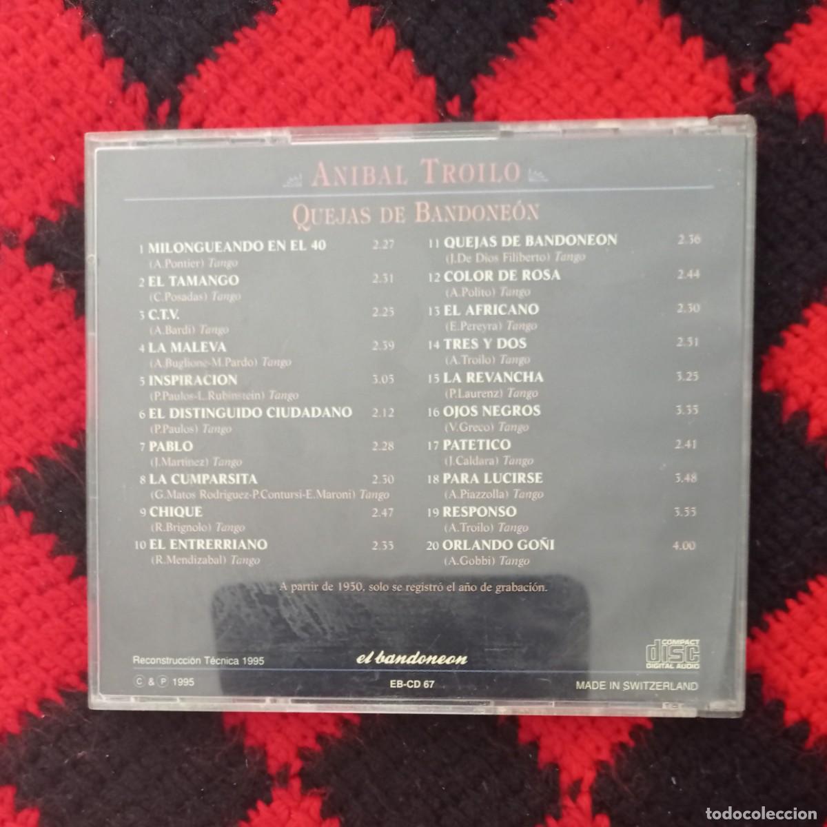 CDs de m&uacute;sica: ANIBAL TROILO: QUEJAS DE BANDONE&Oacute;N (CD) - Foto 2