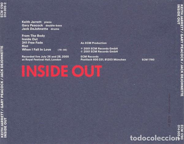 CDs de m&uacute;sica: Keith Jarrett / Gary Peacock / Jack DeJohnette &ndash; Inside Out - Foto 2