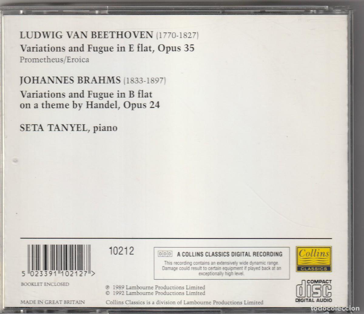 CDs de m&uacute;sica: BRAHMS &middot; BEETHOVEN - SETA TANYEL (CD COLLINS 1992) - Foto 2