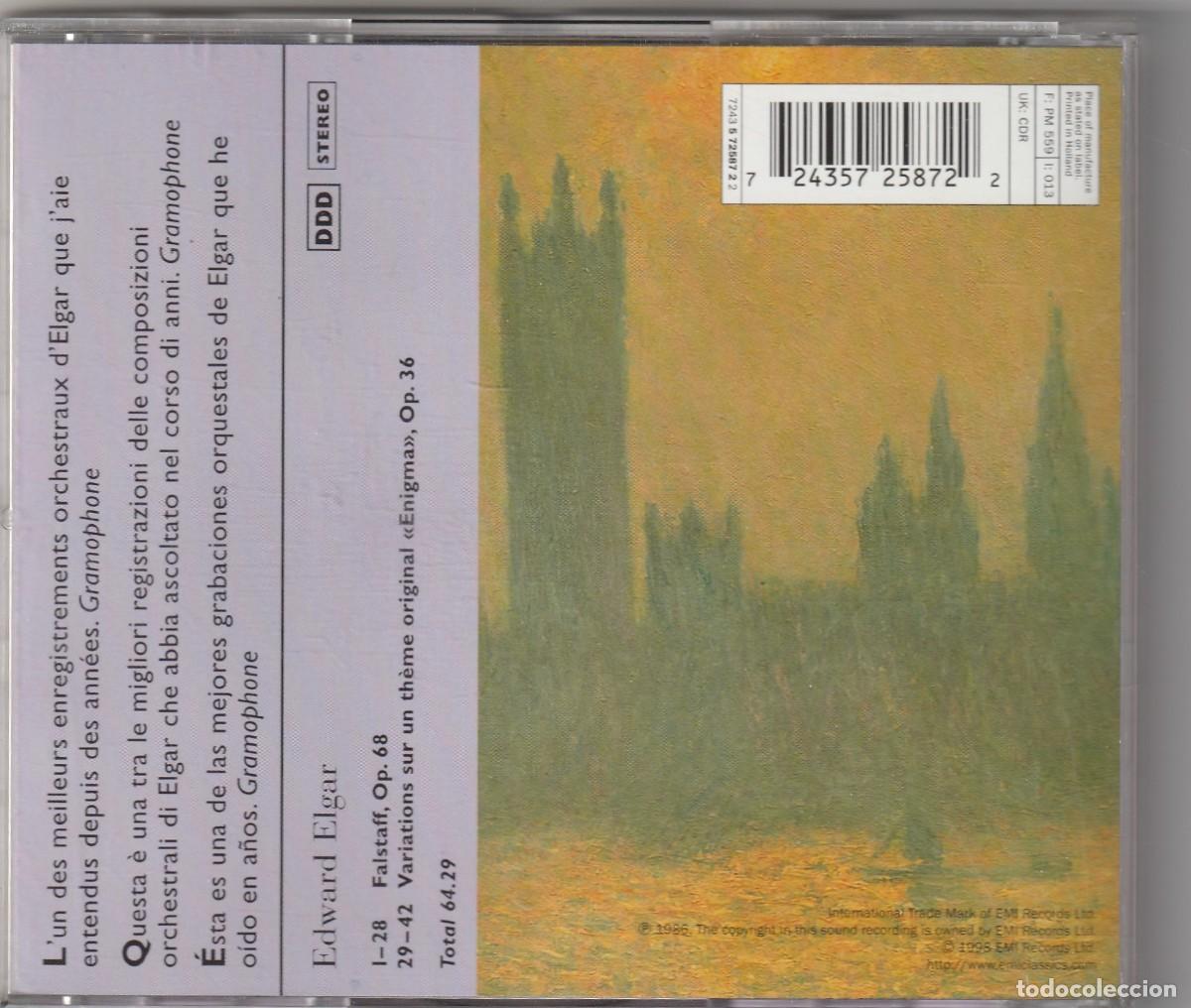 CDs de m&uacute;sica: ELGAR - FALSTAFF &middot; VARIATIONS ENIGMA (CD EMI 1998) - Foto 2