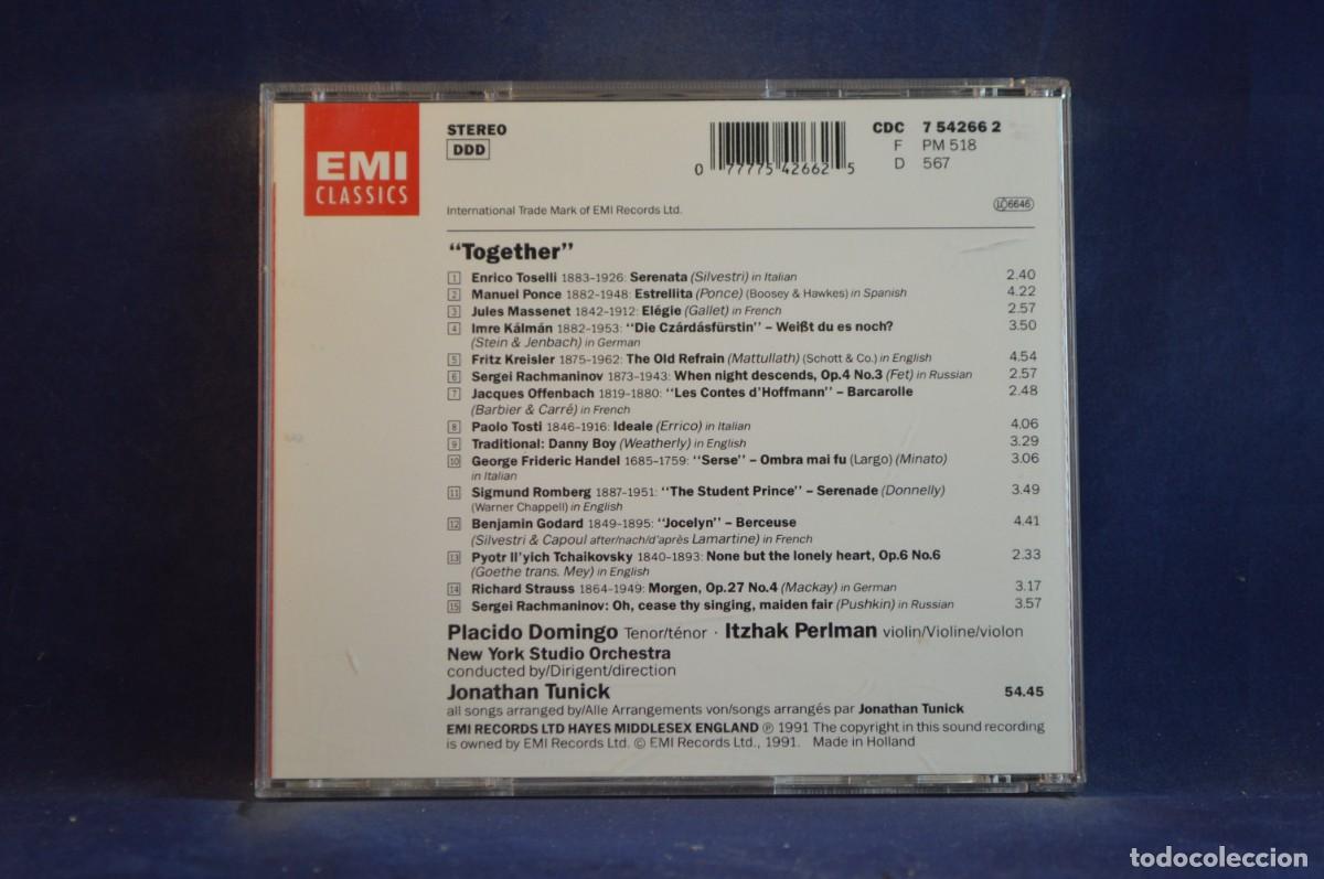 CDs de m&uacute;sica: TOGETHER - PERLMAN DOMINGO - CD - Foto 2