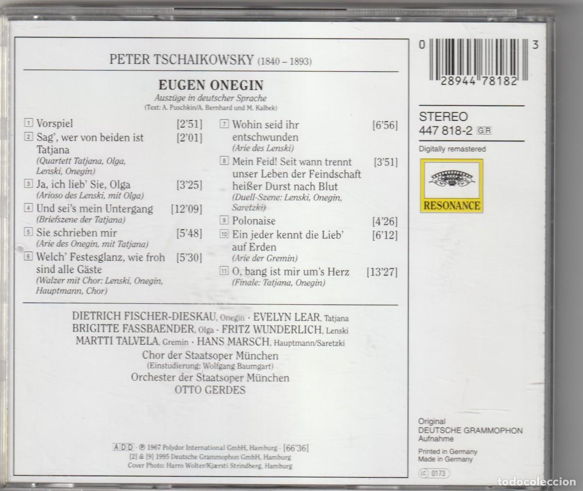 CDs de m&uacute;sica: TSCHAIKOWSKY - EUGEN ONEGIN (CD RESONANCE-DG 1995) - Foto 2