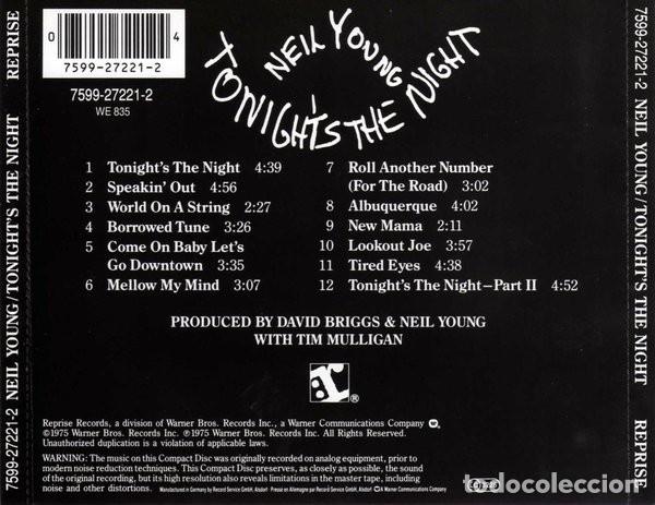 CDs de m&uacute;sica: Neil Young - Tonights the Night - Foto 2
