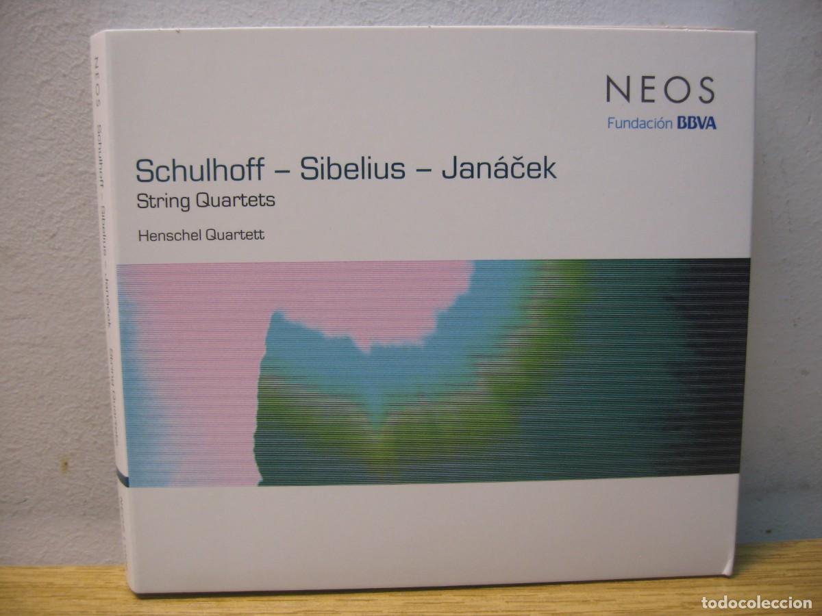 CDs de m&uacute;sica: CD.SCHULHOFF-SIBELIUS-JANACEK. STRING QUARTERS. CD NEOS FUNDACION BBVA. 2012 - Foto 1