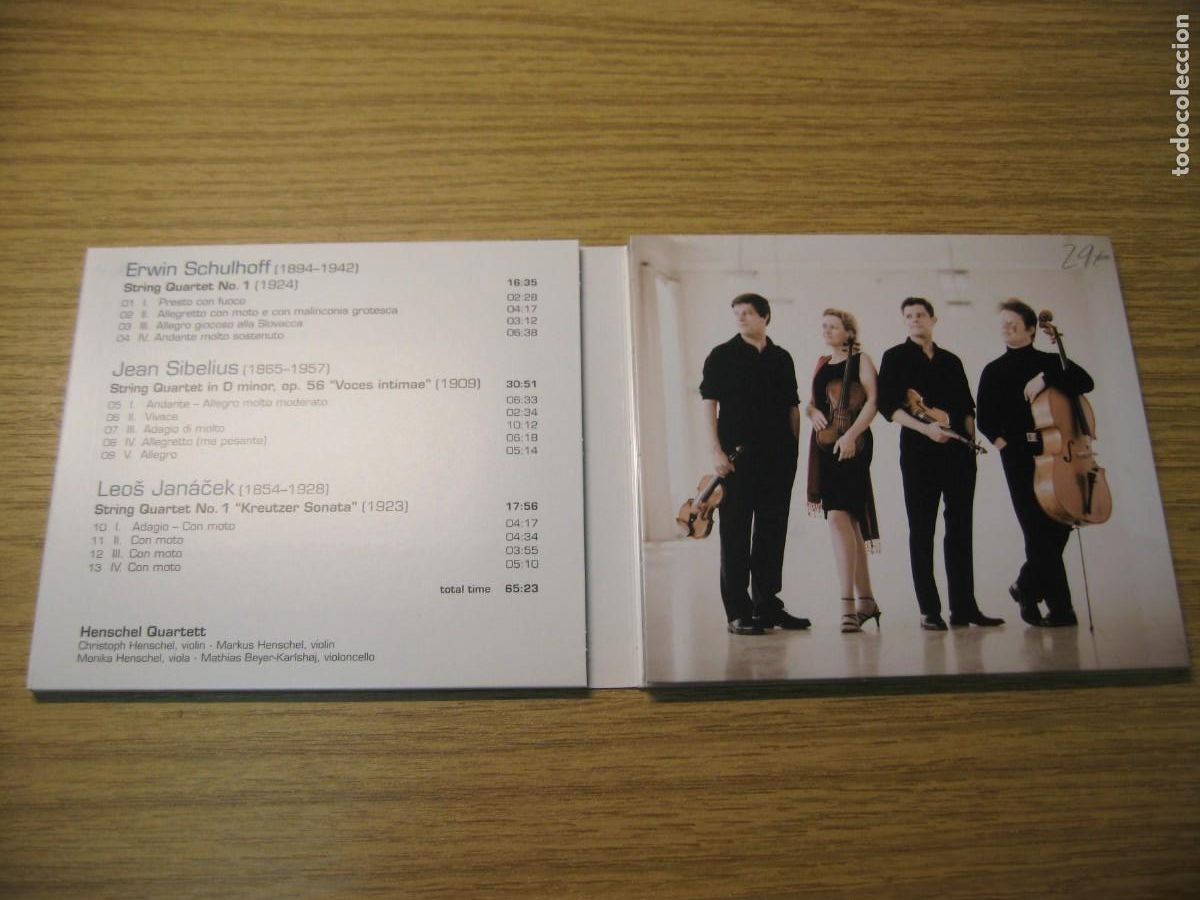 CDs de m&uacute;sica: CD.SCHULHOFF-SIBELIUS-JANACEK. STRING QUARTERS. CD NEOS FUNDACION BBVA. 2012 - Foto 2