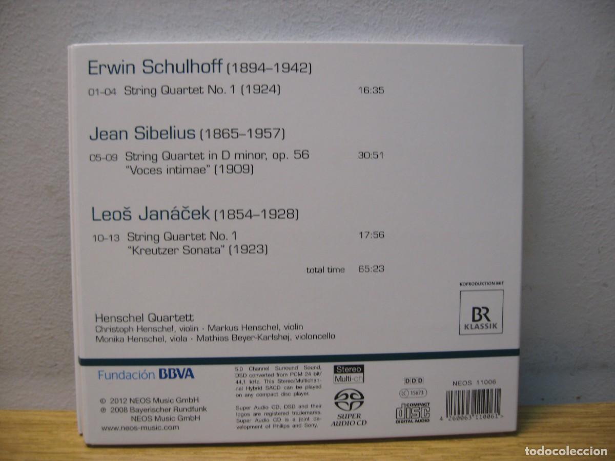 CDs de m&uacute;sica: CD.SCHULHOFF-SIBELIUS-JANACEK. STRING QUARTERS. CD NEOS FUNDACION BBVA. 2012 - Foto 8