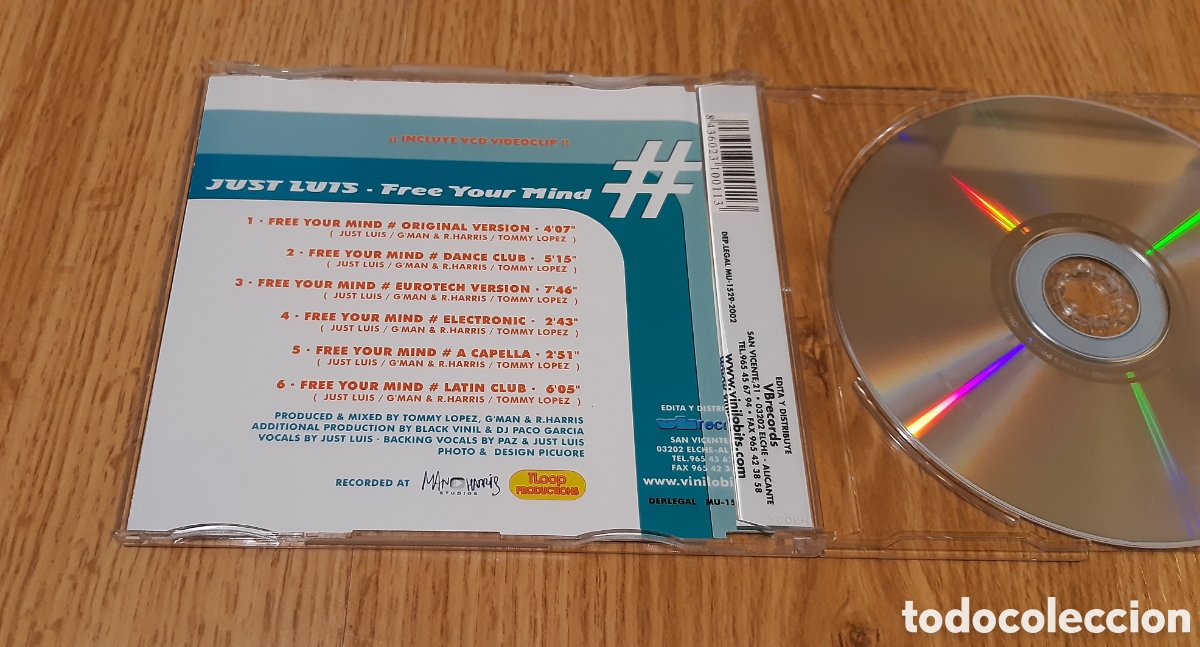 CDs de m&uacute;sica: Cd maxi Just Luis free your mind 2002 nuevo - Foto 3