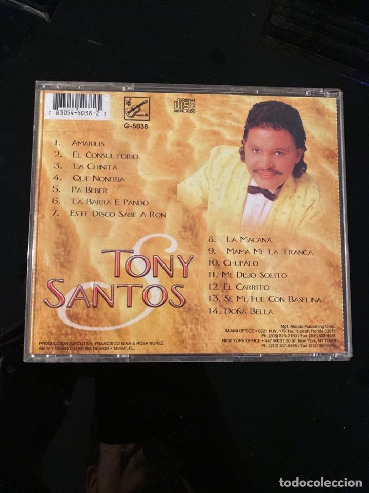 CDs de m&uacute;sica: CD TONY SANTOS. 14 EXITOS ORIGINALES. - Foto 2