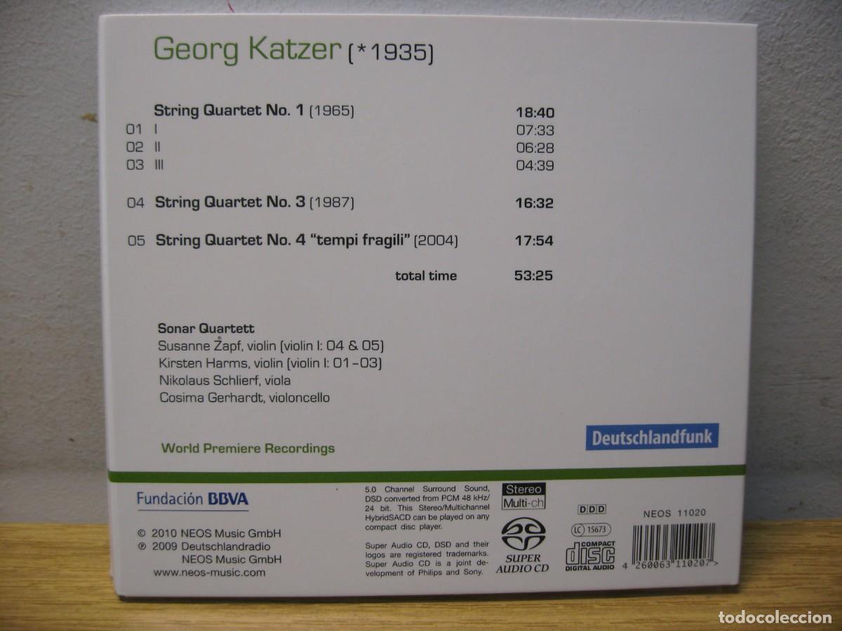 CDs de m&uacute;sica: CD. GEORG KATZER. STRING QUARTETS. CD. NEOS. FUNDACION BBVA. 2010 - Foto 9