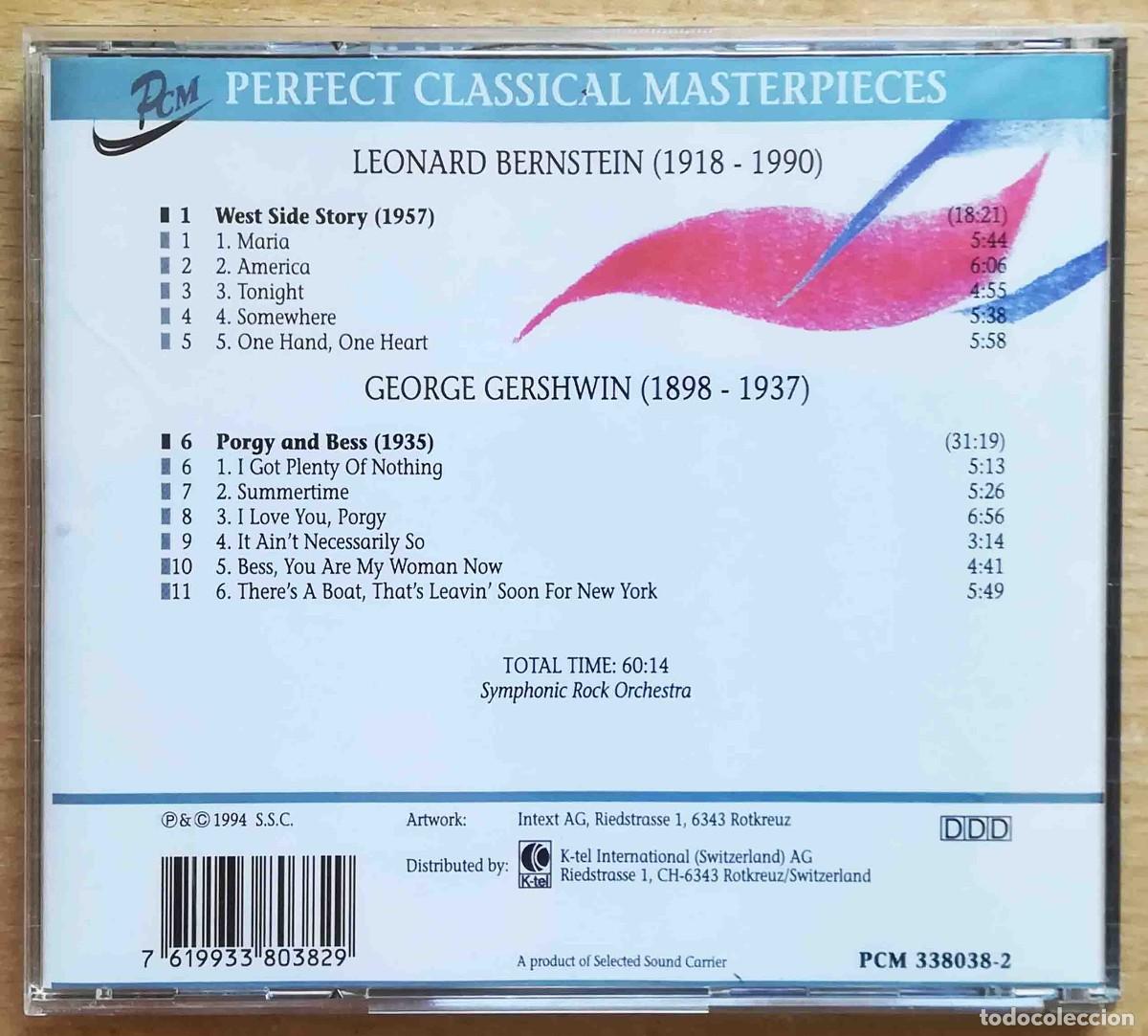 CDs de m&uacute;sica: CD: perfect classical masterpieces. Leonard bernstein / George Gershwin - Foto 2