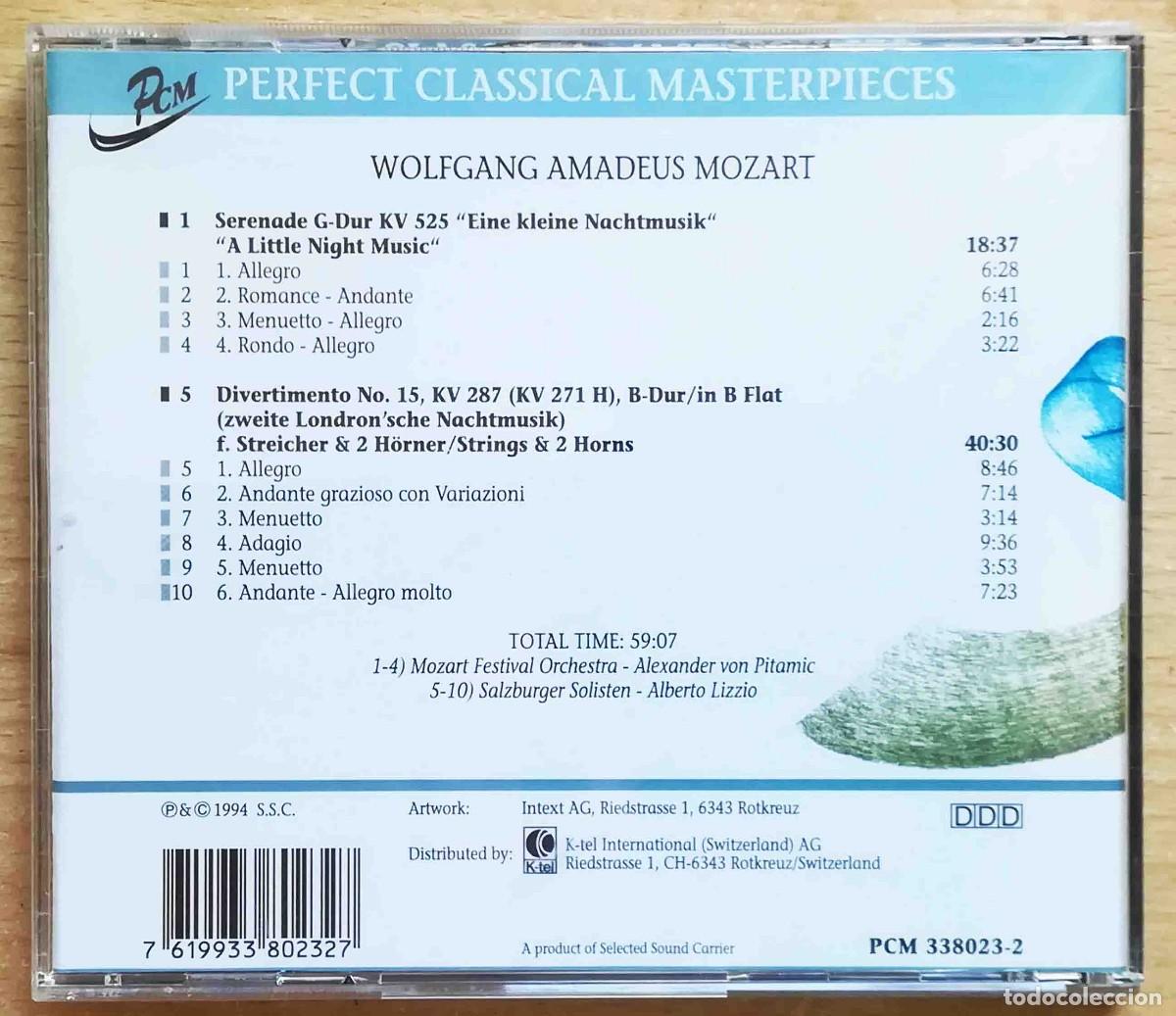 CDs de m&uacute;sica: CD: Perfect classical masterpieces. Wolfgang Amadeus Mozart. - Foto 2