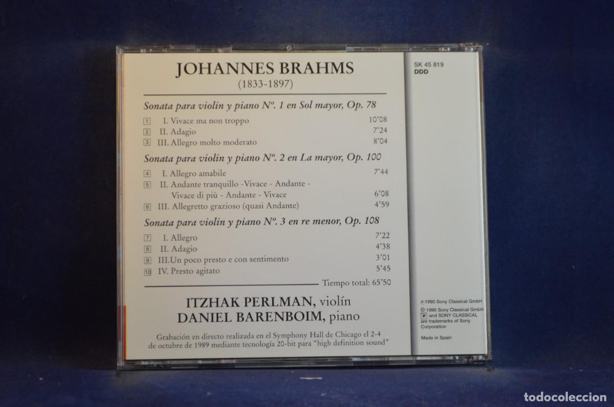 CDs de m&uacute;sica: BRAHMS - SONATAS PARA VIOLIN Y PIANO - CD - Foto 2