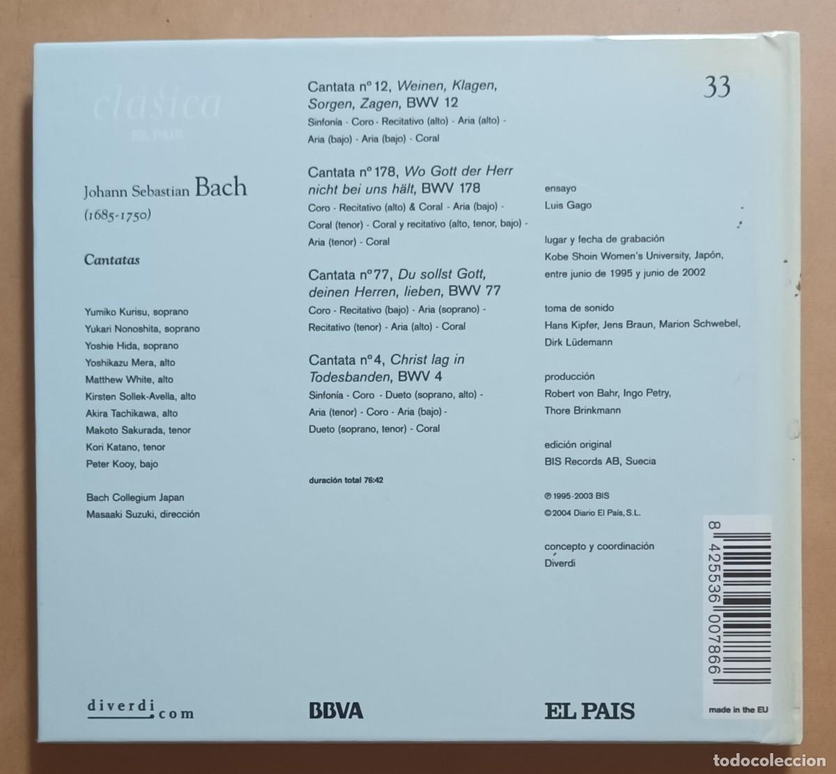 CDs de m&uacute;sica: CD + LIBRO - BACH - CANTATAS - EL PAIS - Foto 2