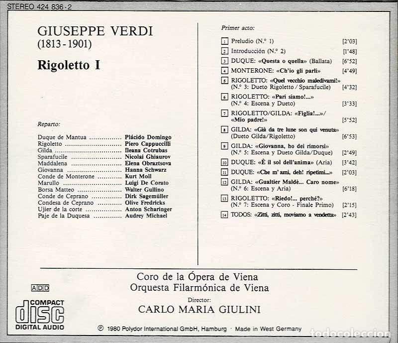 CDs de m&uacute;sica: La Gran Opera. Giuseppe Verdi - Rigoletto I. CD - Foto 2