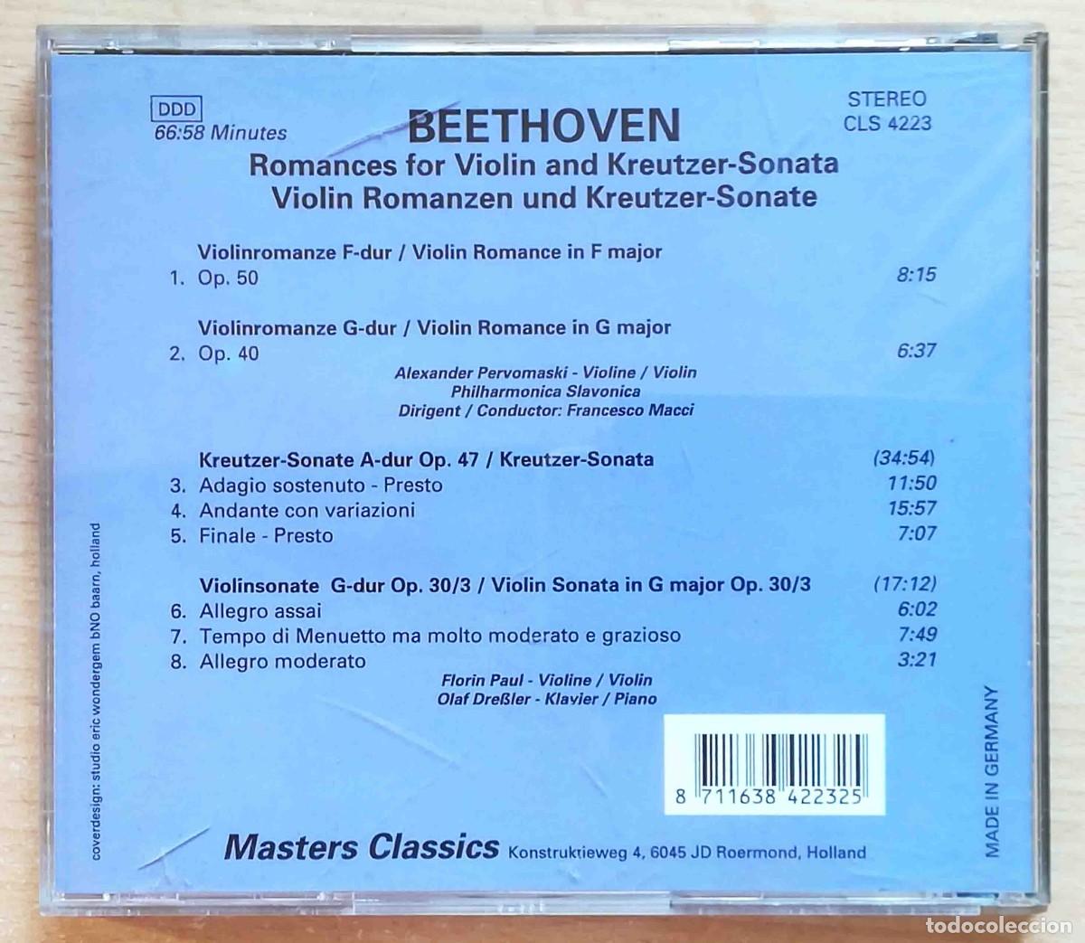 CDs de m&uacute;sica: CD: Beethoven. Romance for violin. Francesco Macci. - Foto 2