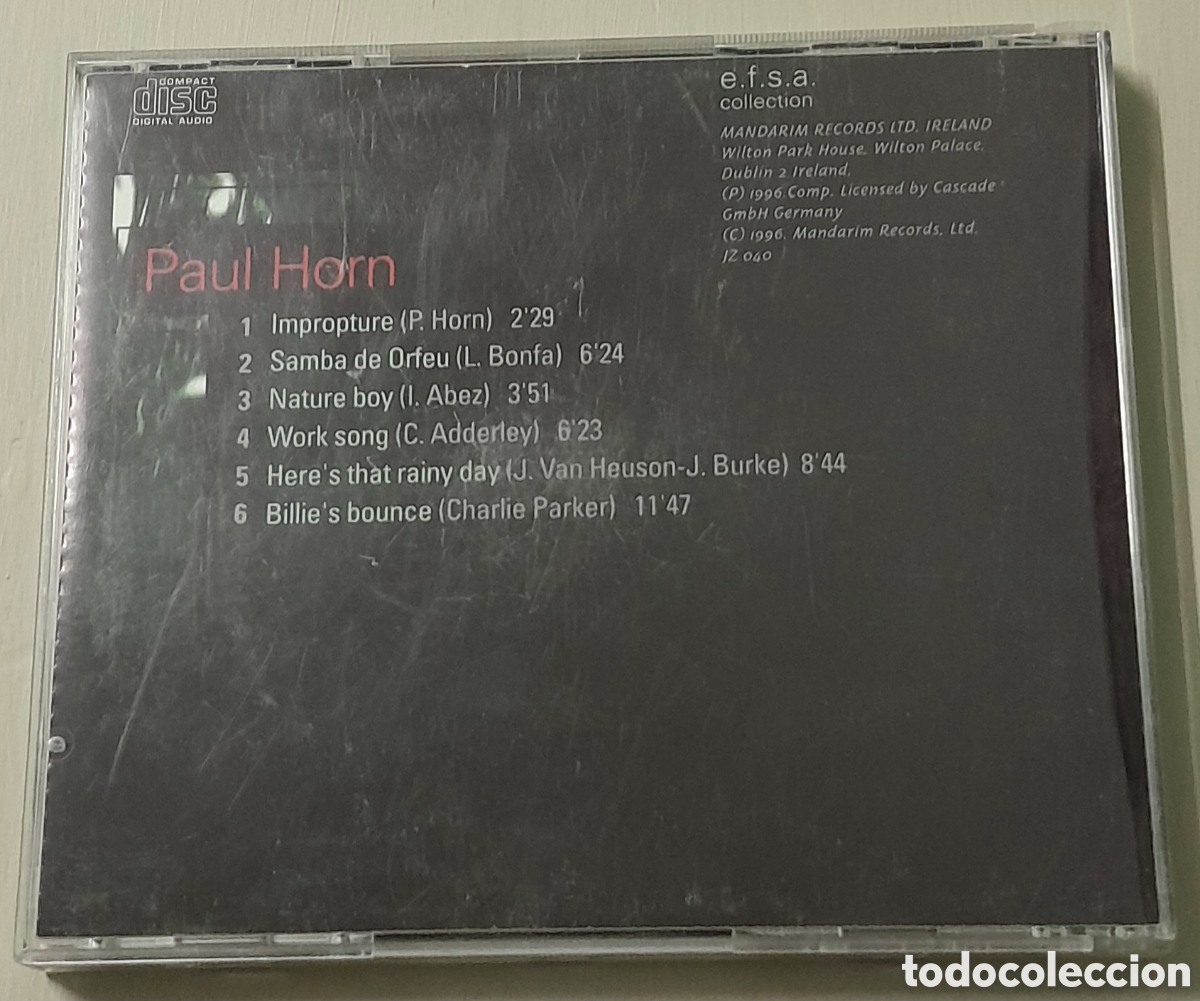 CDs de m&uacute;sica: PAUL HORN - JAZZ MASTERS - Foto 2