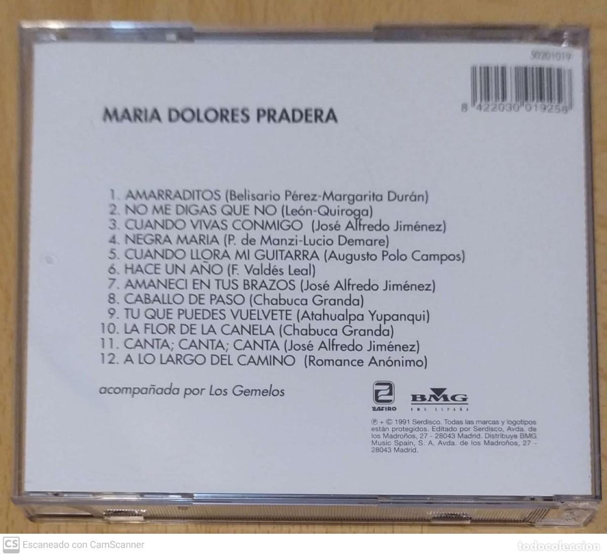CDs de m&uacute;sica: MARIA DOLORES PRADERA (AMARRADITOS) CD 1991 - Foto 2