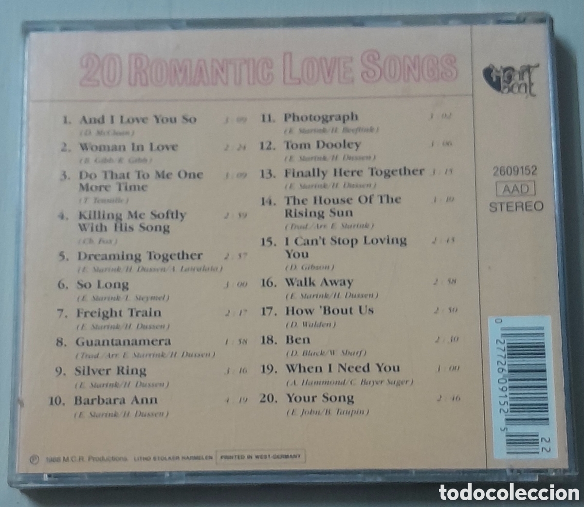 CDs de m&uacute;sica: 20 ROMANTIC LOVE SONGS - Foto 2