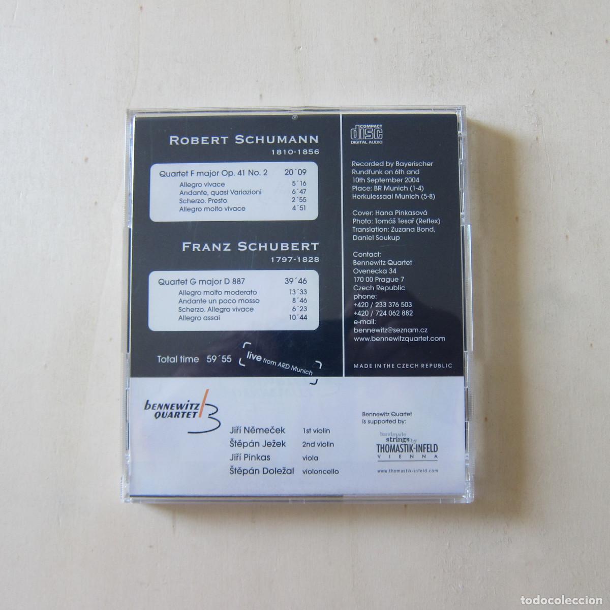 CDs de m&uacute;sica: SCHUMANN. SCHUBERT - BENNEWITZ QUARTET (THOMASTIK-INFELD. VIENNA) CD - Foto 2