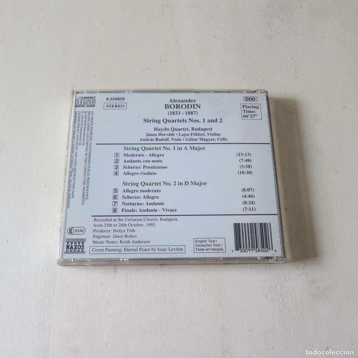 CDs de m&uacute;sica: BORODIN. STRING QUARTETS. Nos. 1 AND 2 - HAYDN QUARTET (NAXOS) CD - Foto 2