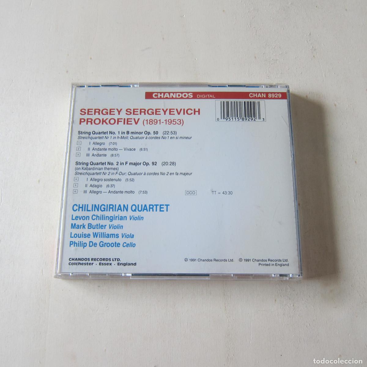 CDs de m&uacute;sica: PROKOFIEV. STRING QUARTETS - CHILINGIRIAN QUARTET (CHANDOS) CD - Foto 2
