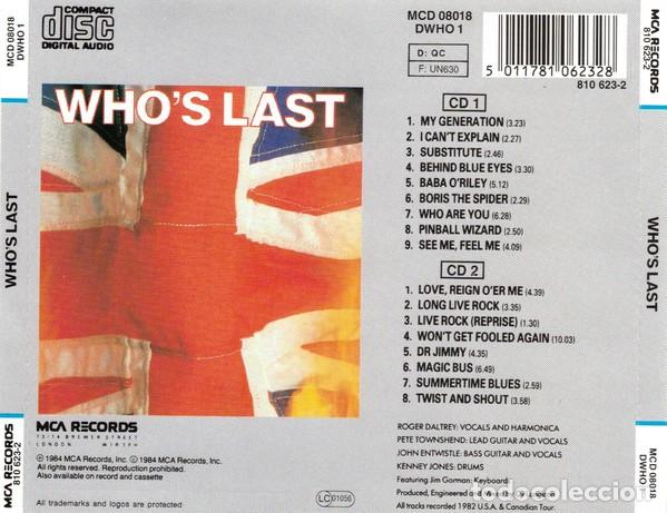CDs de m&uacute;sica: The Who - Whos Last (2 CDs) - Foto 2