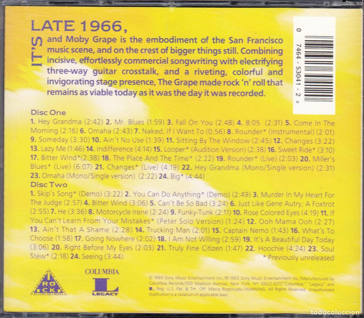 CDs de m&uacute;sica: MOBY GRAPE. THE VERY BEST. 2 CD. - Foto 2