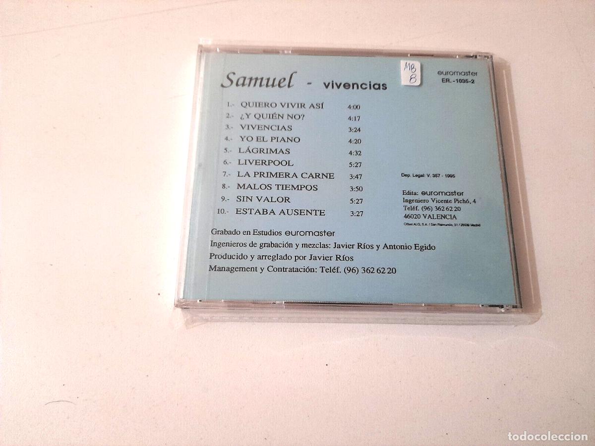 CDs de m&uacute;sica: SAMUEL &rdquo;VIVENCIAS&rdquo; CD 10 TRACKS - Foto 2