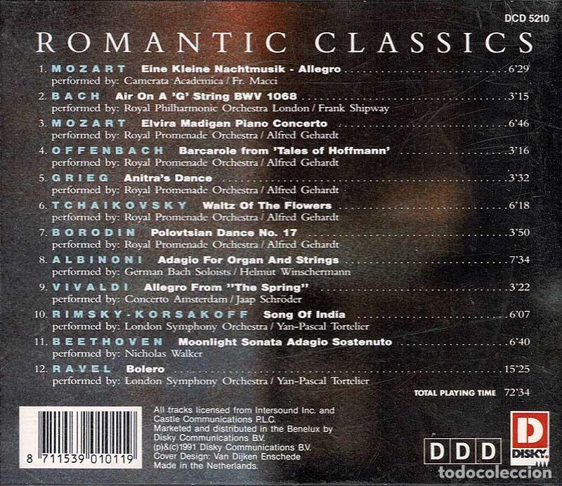 CDs de m&uacute;sica: Romantic Classics. CD - Foto 2