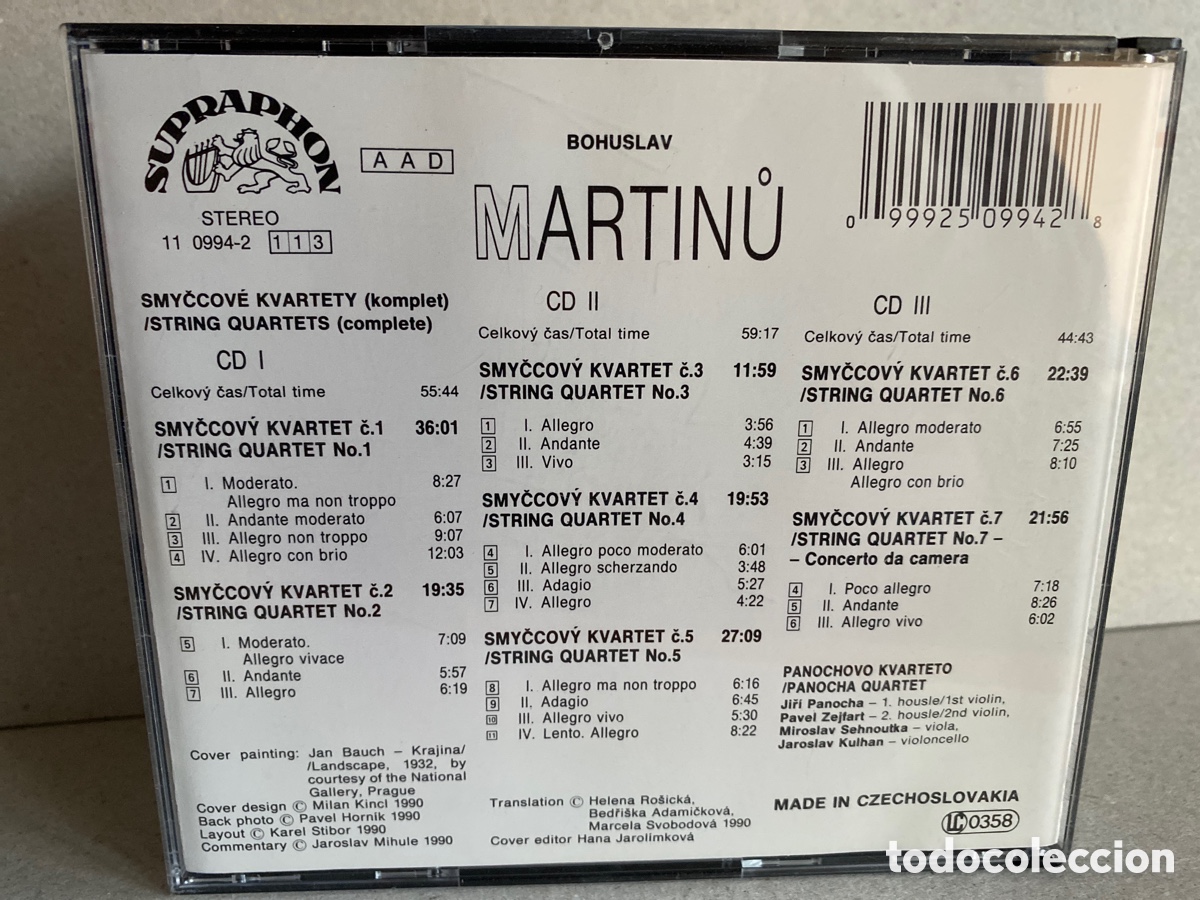 CDs de m&uacute;sica: Martinů - Panocha Quartet - String Quartets (3xCD, Album) - Foto 2
