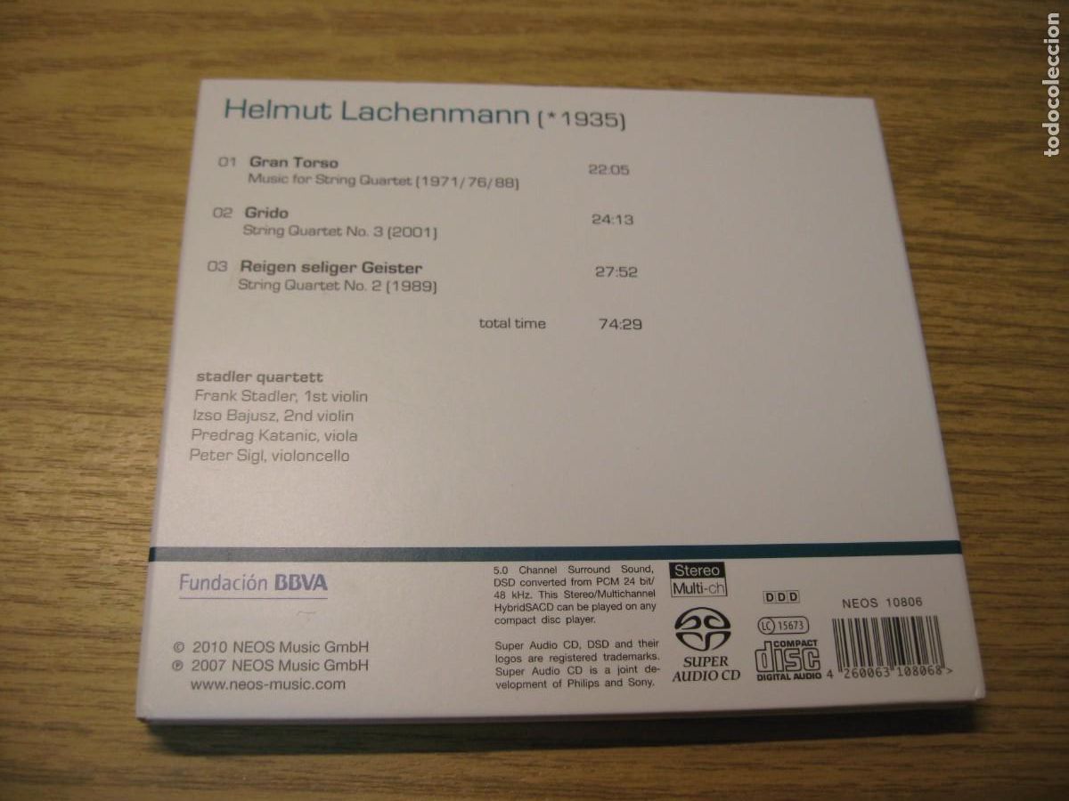 CDs de m&uacute;sica: CD. HELMUT LACHENMANN. STRING QUARTERS. CD. NEOS. FUNDACION BBVA. 2010 - Foto 7
