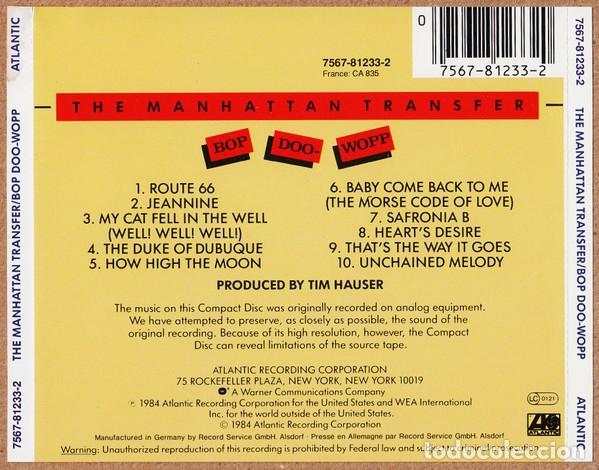 CDs de m&uacute;sica: THE MANHATTAN TRANSFER BOP DOO WOPP CD - Foto 2
