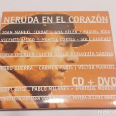 CDs de Música: NERUDA EN EL CORAZÓN / VARIOS ARTISTAS / DIGIPACK CD+DVD / IMPECABLE.. Lote 400949484