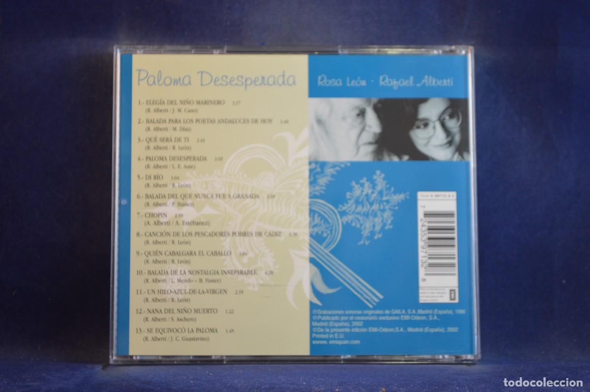 CDs de m&uacute;sica: PALOMA DESESPERADA - ROSA LE&Oacute;N, RAFAEL ALBERTI - CD - Foto 2