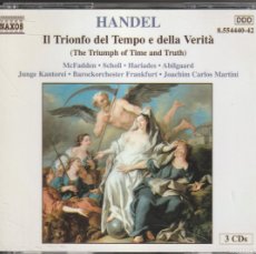 CDs de Música: HANDEL - IL TRIONFO DEL TEMPO E DELLA VERITA (3 X CD + LIBRETO NAXOS 2000). Lote 401497864