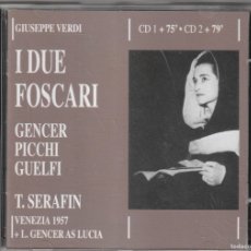 CDs de Música: VERDI - I DUE FOSCARI (2 X CD MYTO 2003) T. SERAFIN · GENCER · PICCHI · GUELFI. Lote 401498444