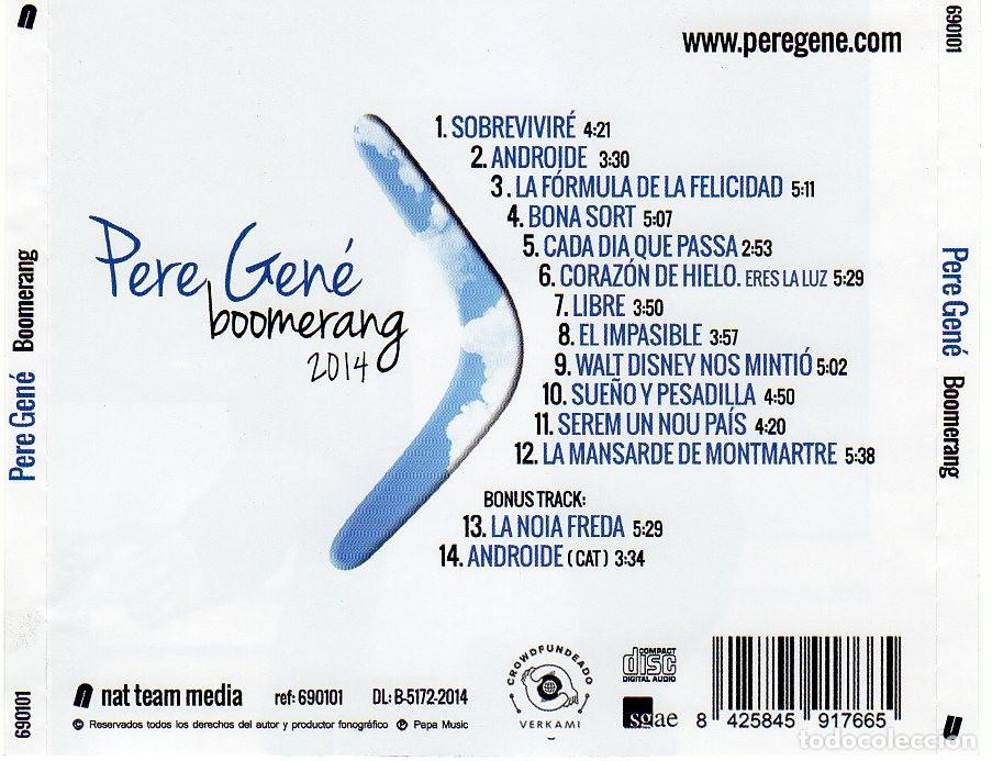 CDs de m&uacute;sica: PERE GEN&Eacute; - BOOMERANG CD - Foto 2