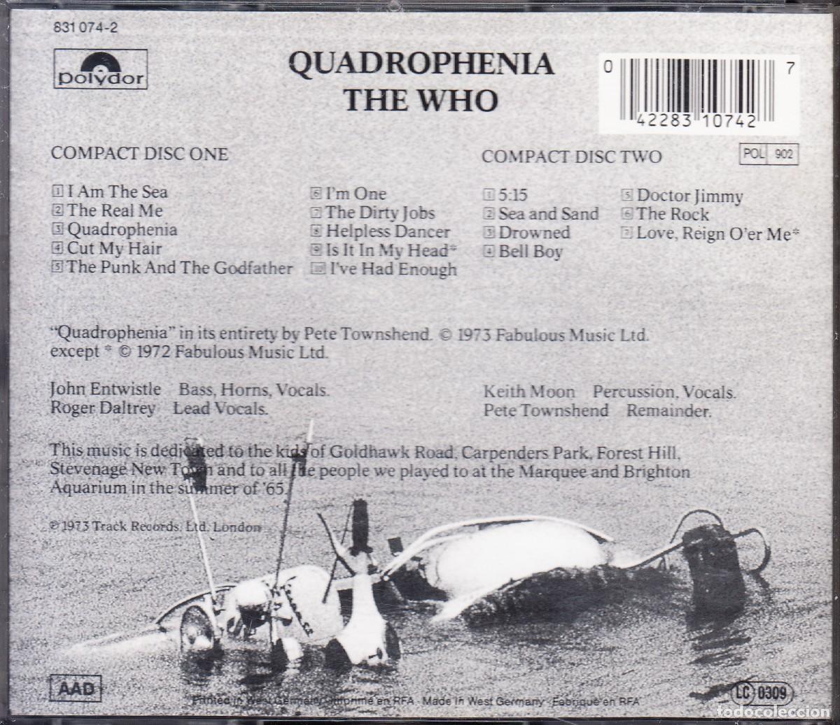 CDs de m&uacute;sica: THE WHO. QUADROPHENIA. 2 CD. - Foto 2