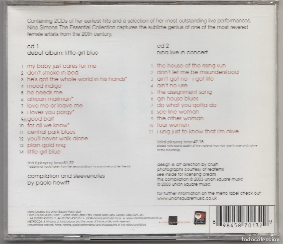 CDs de m&uacute;sica: CD - NINA SIMONE &ndash; THE ESSENTIAL COLLECTION - DOBLE CD - Foto 2